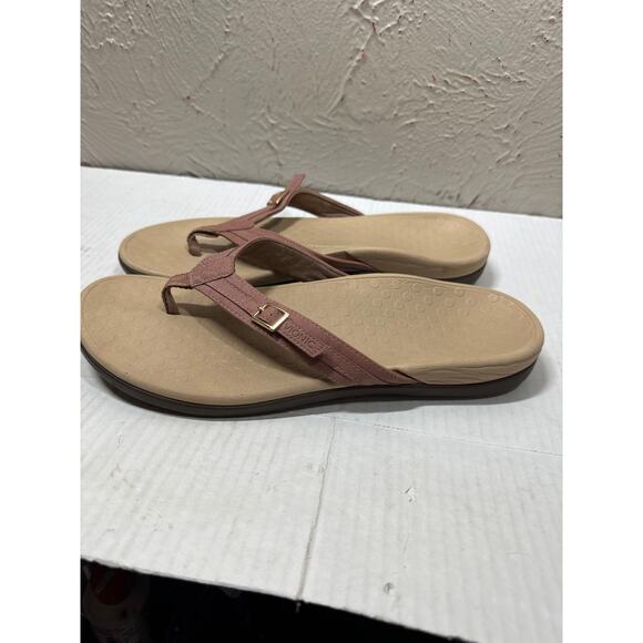 Vionic Womens Patty Sandal Mauve Fabric Thong Slide‎ Toe Post Shoe Flat Size 11 - Picture 2 of 4